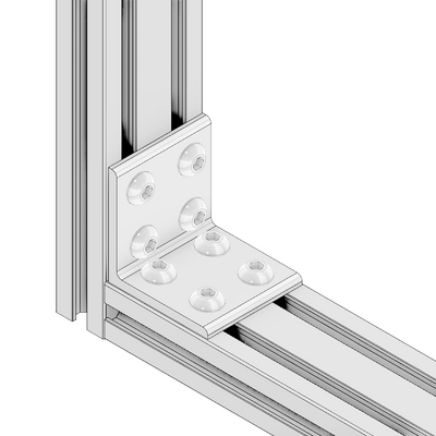 40-533-3SS MODULAR SOLUTIONS ANGLE BRACKET<BR>60MM TALL X 60MM WIDE WITH STAINLESS STEEL HARDWARE